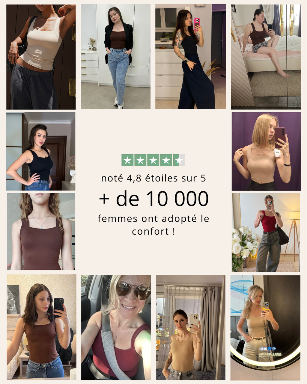 Débardeur sculptant avec soutien-gorge intégré